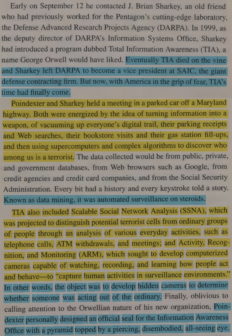 toxictiramisu's tweet photo. Total Information Awareness was Enterprise member John Poindexter's post-9/11 program for mining digital data. Richard Perle, a Nεtαnyαhu ally who spied for Isræl via JINSA, introduced Poindexter to Peter Thiel, who later got CIA funding with Poindexter's help to launch Palantir. https://t.co/jwjKFt95mD