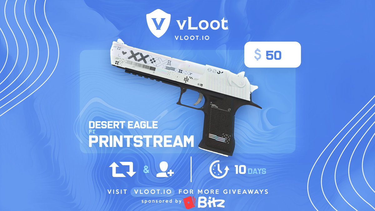 vloot_io's tweet photo. CSGO / CS2 Desert Eagle Printstream Giveaway ($50) 🎁

✅ Follow @bitz_casino_en &amp; @vloot_io
✅ Like, Retweet and Tag 1 friend

Winner drawn in 10 days, good luck 🥰 https://t.co/oSSVIPOf2b