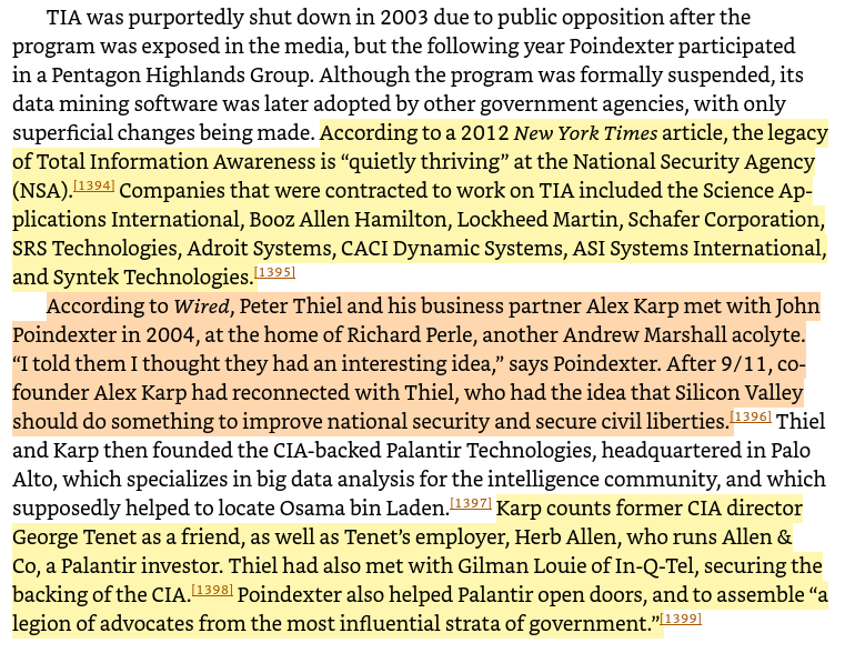 toxictiramisu's tweet photo. Total Information Awareness was Enterprise member John Poindexter's post-9/11 program for mining digital data. Richard Perle, a Nεtαnyαhu ally who spied for Isræl via JINSA, introduced Poindexter to Peter Thiel, who later got CIA funding with Poindexter's help to launch Palantir. https://t.co/jwjKFt95mD
