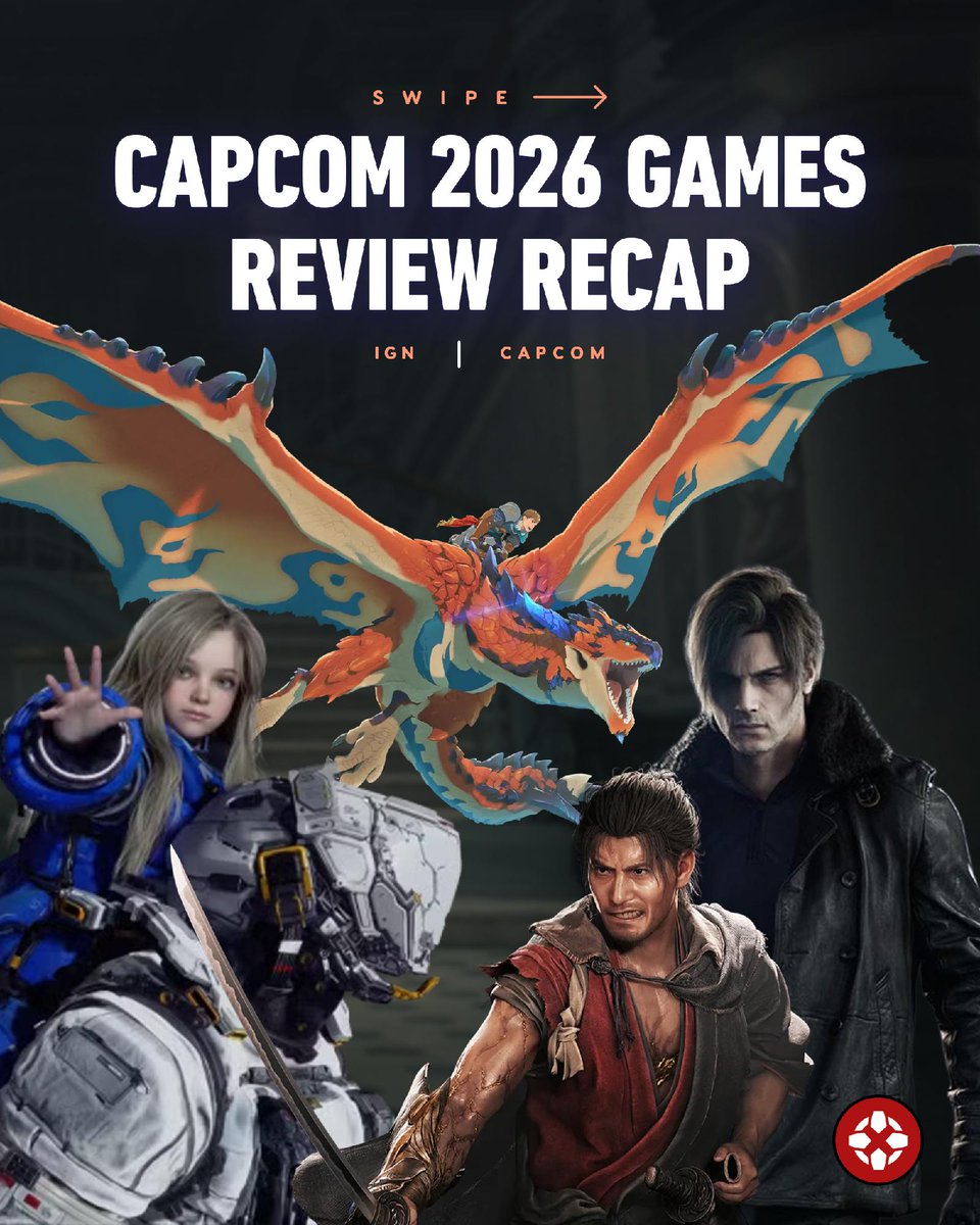 IGN's tweet photo. Capcom's 2026 has been incredible so far, so let's recap their year in IGN reviews, from Resident Evil and Pragmata to Onimusha: Way of the Sword. https://t.co/OgcPUOBXOZ