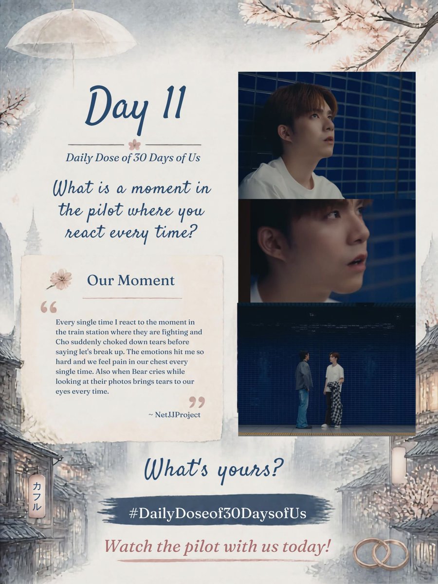 NetjjProjects's tweet photo. It’s Day 11! ✨ Today’s challenge is simple: share a moment from the 30 Days Of Us pilot where you react every time .
Whether it’s a moment that touched your heart, made you cry or smile, or left a lasting impression, share it with us.
Here are ours⬇️
#DailyDoseOf30DaysOfUs
#เริ่มต้นใหม่ใน30วันseries
#30DaysOfUsSeries