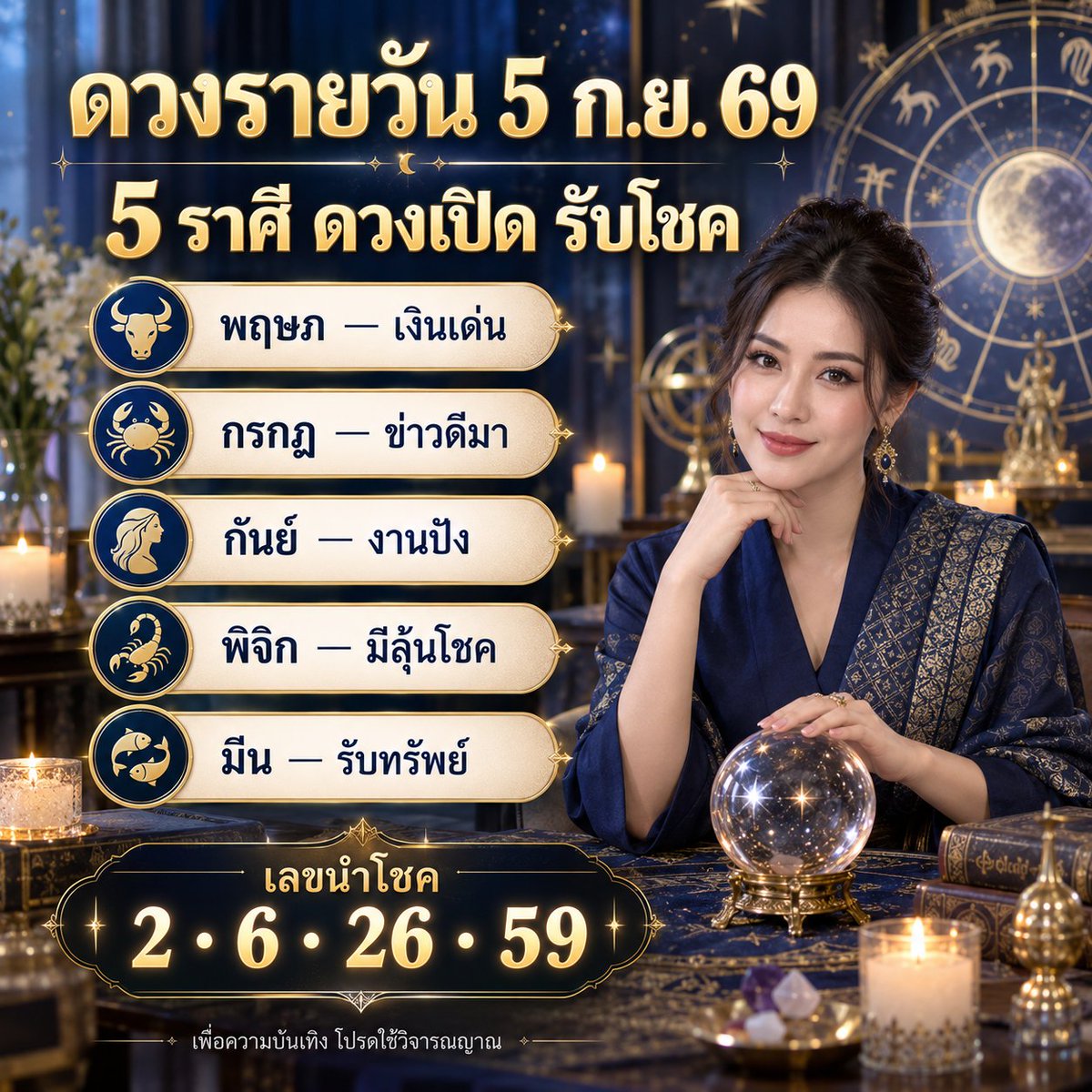4dxplus's tweet photo. ✨ เช็กดวงรายวัน 5 ก.ย. 69
5 ราศีดวงเปิด มีลุ้นรับข่าวดี! 🍀
🔢 เลขนำโชค: 2 • 6 • 26 • 59
วันนี้ราศีคุณติดอันดับหรือไม่ เช็กเลย 👇

#ดวงรายวัน #เลขนำโชค #เสี่ยงโชค #ดูดวง https://t.co/aT8MyLXZs1