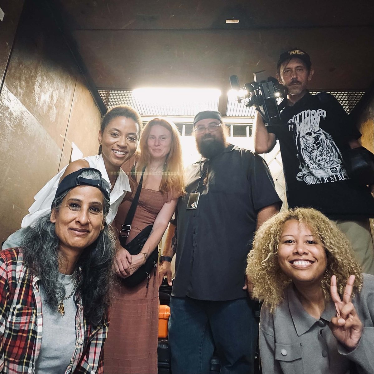 legitprodnyc's tweet photo. Ended the day in Newark with Nina Cooke John, the designer behind "Shadow of a Face," the Harriet Tubman monument at Harriet Tubman Square. 🎬

@Visit_NewJersey @NewarkHappening @CityofNewarkNJ 

#thestoryofartinamerica #HarrietTubman #Newark #documentary #publicart https://t.co/npzv9frXqk