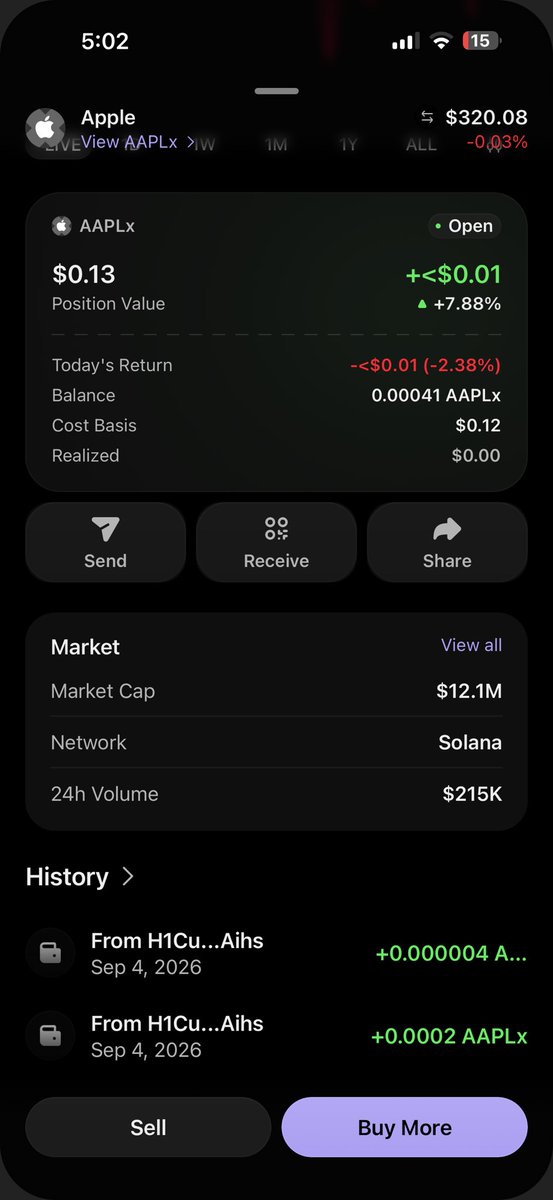 CookDoc1993's tweet photo. Got my $aaplx stock. Tech is working
Should bond 🤞

A4j77ZgCEW3i4k94jBDQY5XwPikBB41WYi2vCQqSpump https://t.co/rCCsaiW06p