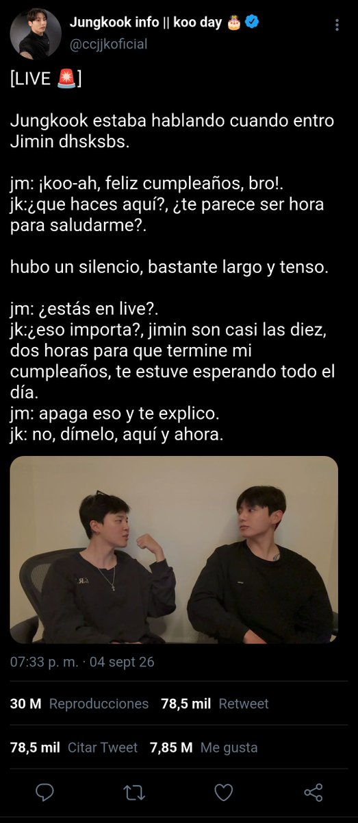 kmjkaus's tweet photo. #kookminau mini || birthday. 🎂👀

J.k cree que j.m, olvidó su cumpleaños, por lo tanto, borracho prende live para distraerse un poco, Pero en medio de este, aparece su "amigo" para saludarlo.

Pero...

todo se sale de control cuando comienzan a discutir en vivo, sin darse cuenta que están hablando demás y exponiendo cosas que no tendrían...