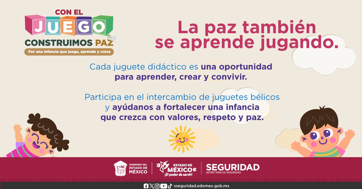 SS_Edomex's tweet photo. Acude al módulo del #CanjeDeArmas2026 y entrega tu arma de fuego de forma voluntaria, anónima y pacífica.
🧸 También puedes intercambiar juguetes bélicos por didácticos.
📍 #Malinalco | 📅 Del 31 de agosto al 5 de septiembre. https://t.co/ZhbRhUojv4