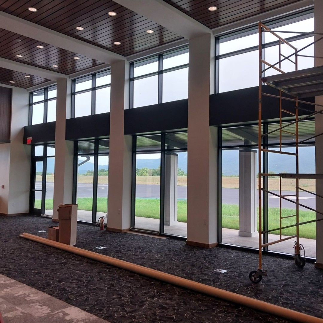 LCCEnterpriseVA's tweet photo. Commercial glazing at Luray Airport. From expansive exterior glass and entrances to interior glass systems, LCC brings the experience commercial projects demand. Built for the project. 📲 (540) 214-3773
#CommercialGlazing #VirginiaConstruction #LCCEnterprises https://t.co/cUB7dslrA4