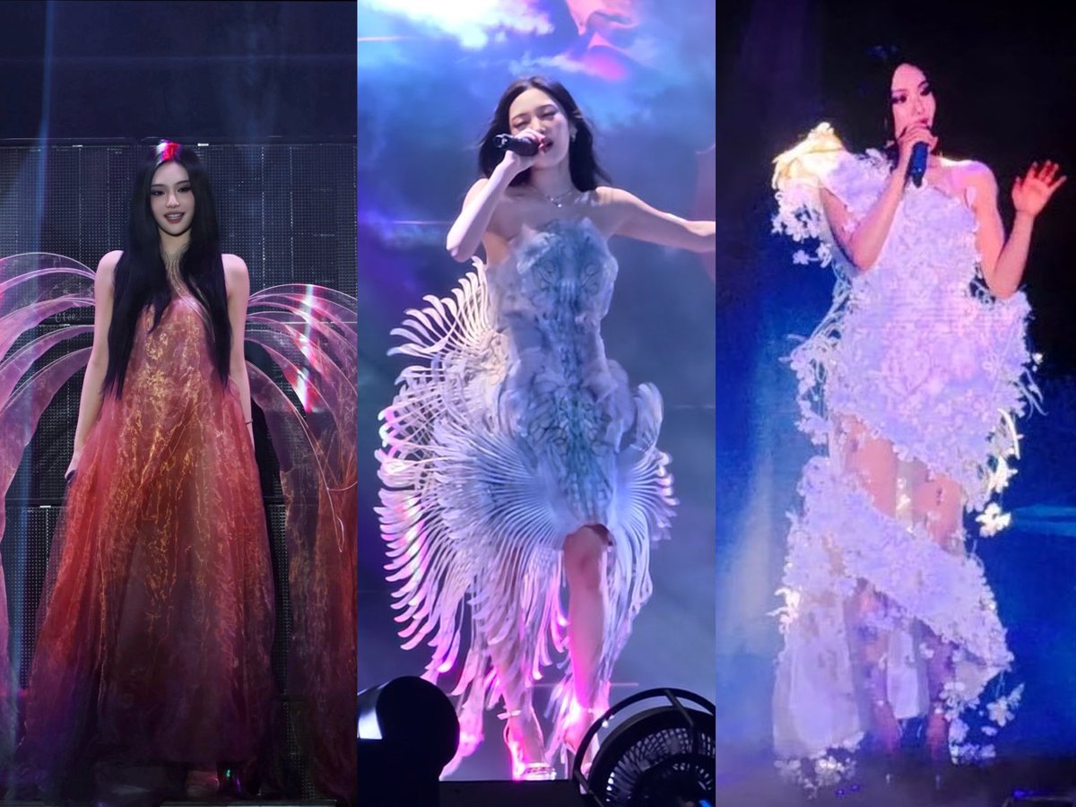CSNYZ1023's tweet photo. Iris van Herpen FW25 Haute Couture 
Iris van Herpen SS21 Haute Couture 
Georges Chakra SS21 Haute Couture

Ningning is really collecting haute couture for her solo stage on this tour😭 https://t.co/cxpX03cykn