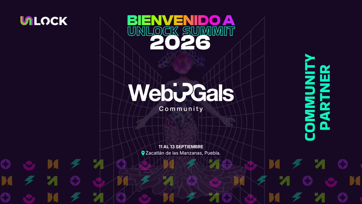 unlocksummit_io's tweet photo. 💜 @Web3Gals_Latam se suma desde Perú como Community Partner de UNLOCK Summit 2026 🇵🇪✨

Una comunidad de mujeres para mujeres que impulsa la adopción de herramientas descentralizadas y abre oportunidades en tecnología y crypto.

¡Bienvenidas a UNLOCK! 💜 https://t.co/HsCutWELsv