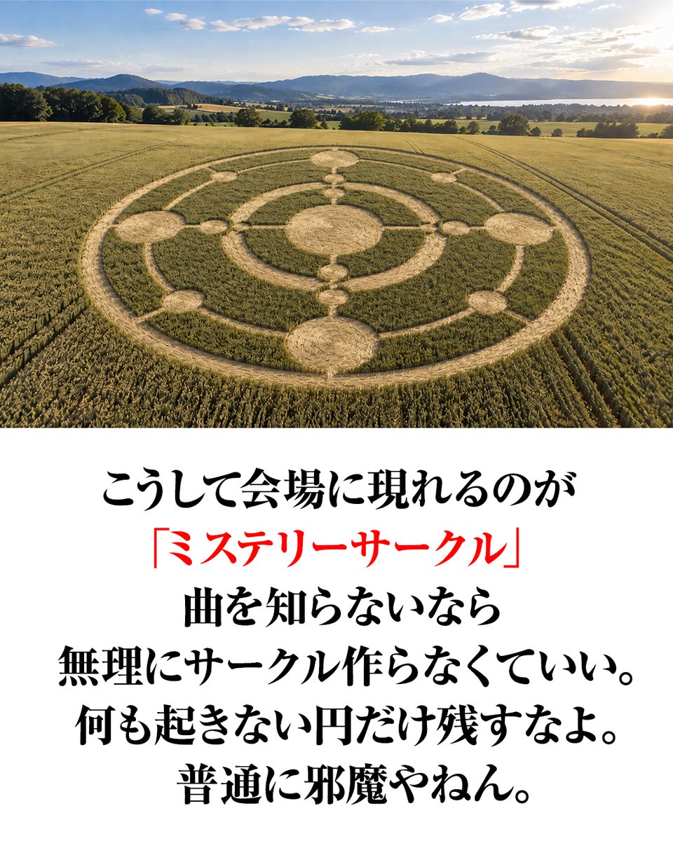 pazu_official's tweet photo. ライブ中に現れる「ミステリーサークル」。 https://t.co/x758FAYQet