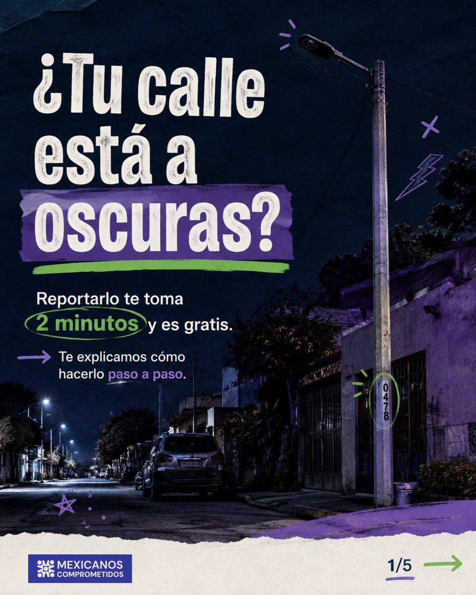 MxComprometidos's tweet photo. Luminaria apagada en tu calle? Repórtala gratis: 📞 (998) 361-7387 | WhatsApp (998) 980-0393 | https://t.co/6tlbDQCmb4. Toma 2 minutos y hace la diferencia. #QuintanaRoo #MexicanosComprometidos https://t.co/81qnOrAag4