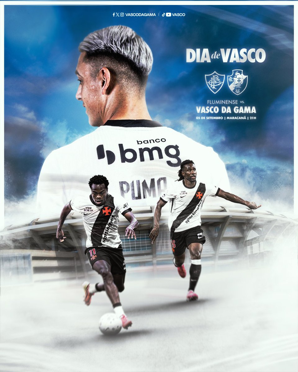 VascodaGama's tweet photo. SÁBADO DE CLASSICO NO MARACANÃ!!! 🏟️

HOJE. É. DIA. DE. VASCOOOOOOOOOOOOOOOO! 💢💢💢

VAMOS EM BUSCA DE ➕3️⃣ PONTOS NO BRASILEIRÃO!

#DiaDeVasco
#VascoDaGama