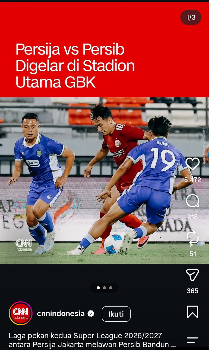 GOL_VERSE's tweet photo. 🚨 WAIT!!! ADA YANG JANGGAL GA SIH? 👀

Persib tidak bisa menggunakan Stadion Si Jalak Harupat (SJH) untuk menjamu PSM pada 6 September.

Tapi di sisi lain, Persija bisa menggunakan GBK untuk menjamu Persib pada 12 September. 🤔

Padahal, SJH dan GBK sama-sama masuk dalam daftar venue FIFA ASEAN Cup 2026.

❓Terus, apa yang membedakan kondisi kedua stadion ini?