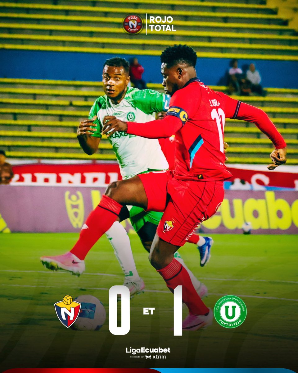 RojoTotall's tweet photo. ⏱️ 45’ | El Nacional 0-1 LDU Portoviejo: Final del primer tiempo. 

#ElNacional2026 https://t.co/nYIL29wpmp