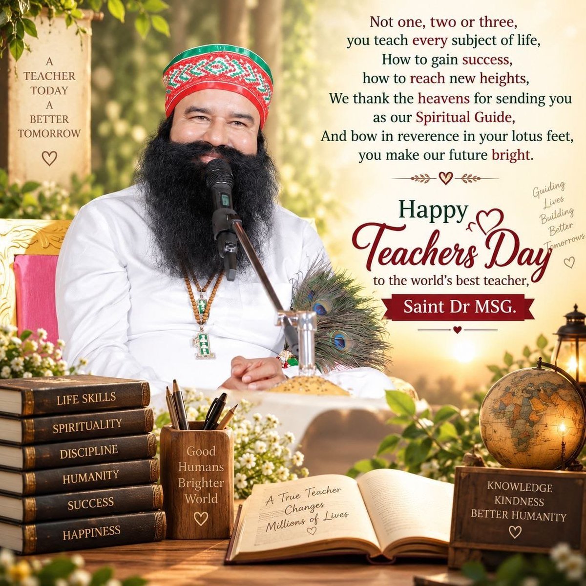 Komalpr80044948's tweet photo. 🌸 सच्चा शिक्षक ज्ञान के साथ जीवन की सही दिशा भी दिखाता है। Saint Gurmeet Ram Rahim Singh Ji ने हमें प्रेम, मानवता, सेवा और अच्छे कर्मों की राह सिखाई। गुरु जी, हर कदम पर सही दिशा दिखाने और हमें समझाने के लिए जितना भी धन्यवाद कहें, कम है। 🙏❤️  🌸✨
#TeachersDay2026 https://t.co/kzUFNhXxGK