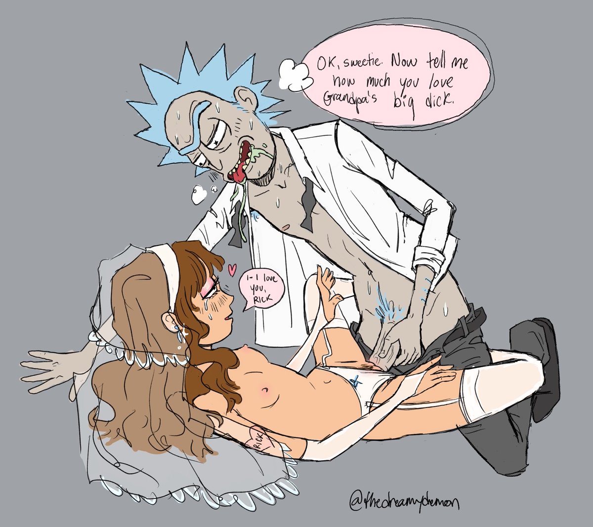 thedreamydemon's tweet photo. Rickorti 💒 https://t.co/PpCijHTCvg
