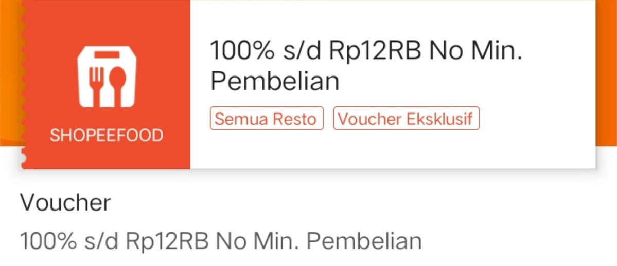 immee3345's tweet photo. Voucher diskon 100% s/d 12RB sekarang ada di ShopeeFood 🌯🍱🍖

Berlaku untuk semua resto dan tanpa minimal pembelian 🎊 

Yuk klaim vouchernya dan pesan menu favoritmu 🍽️ 
👉 https://t.co/c2YG73tDwX

___
#zonauang Promo Jumat Sabtu Pagii Alhamdulillah #TheEarlySpring https://t.co/qe8232Sfo6