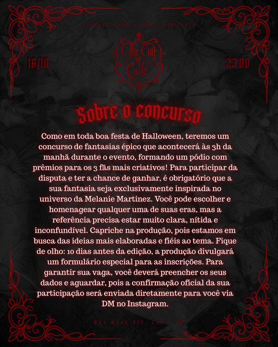 crybabyspartybr's tweet photo. 𝔣𝔢𝔢𝔡 𝔱𝔥𝔢𝔪 𝔱𝔥𝔢 𝔭𝔬𝔱𝔦𝔬𝔫!

Pensaram mesmo que nossa festa de halloween não teria um mimo? Além do quiz que já costumamos fazer, teremos um concurso de fantasia com prêmios para o pódio. Confira as informações abaixo! 

🎫 Ingressos: https://t.co/WBNjQdHP87 https://t.co/44mglvhdqr