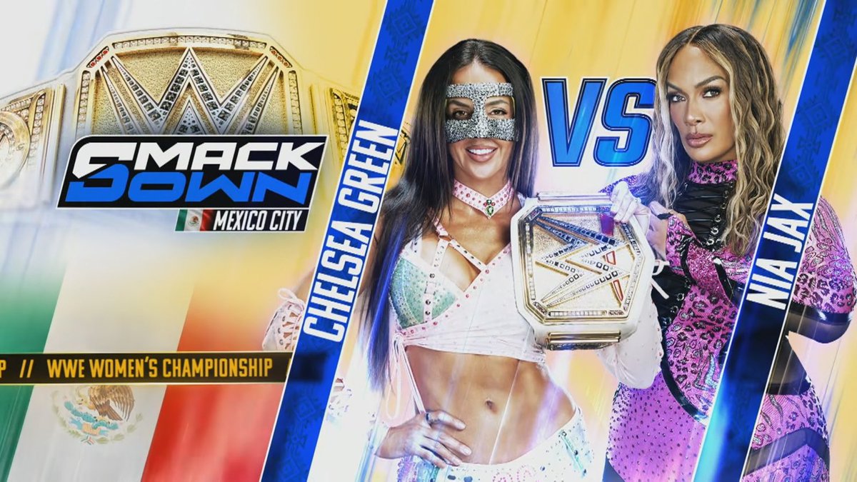 WrestleOps's tweet photo. Chelsea Green vs. Nia Jax for the Women’s Championship is set for next week. https://t.co/R7vAfctCHA