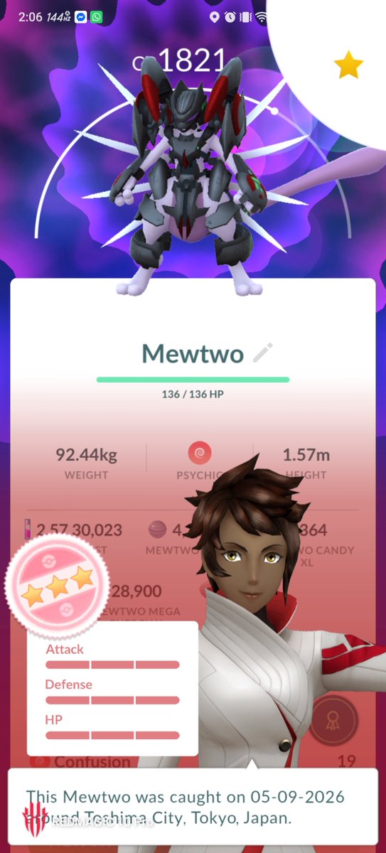 rayambaram's tweet photo. I'm I done with my GOFest 2026 Mega Finale event๐ค๐ค๐ค
My first ever Armoured Mewtwo raid in game since I started and it's a Hundooooo๐ฅณ๐ฅณ๐ฅณ
#Mewtwo #ArmouredMewtwo #PokemonGO #Pokemon #GOFest2026 #GOFest2026MegaFinale https://t.co/iYKkWEFSV1