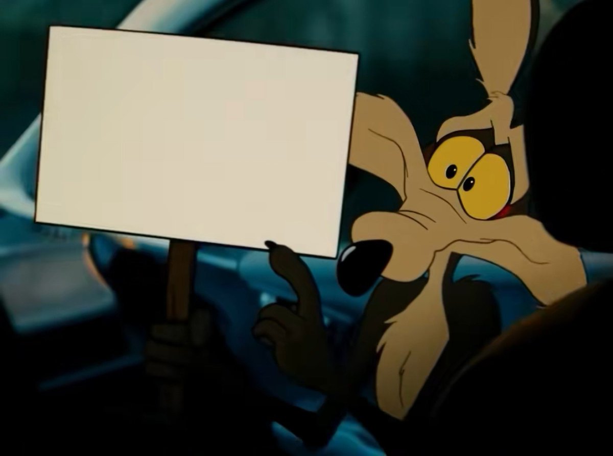 SoyDavyJones's tweet photo. Un pequeño detalle que me gustó de Coyote vs. Acme es que se acordaron de por qué el Coyote quiere atrapar al Correcamino

No es que se le acabaron los carteles, como piensa Kevin, sino que literalmente no puede hablar porque su padre se lo ordenó hasta el día que lo atrape https://t.co/Jdv87Rri9W