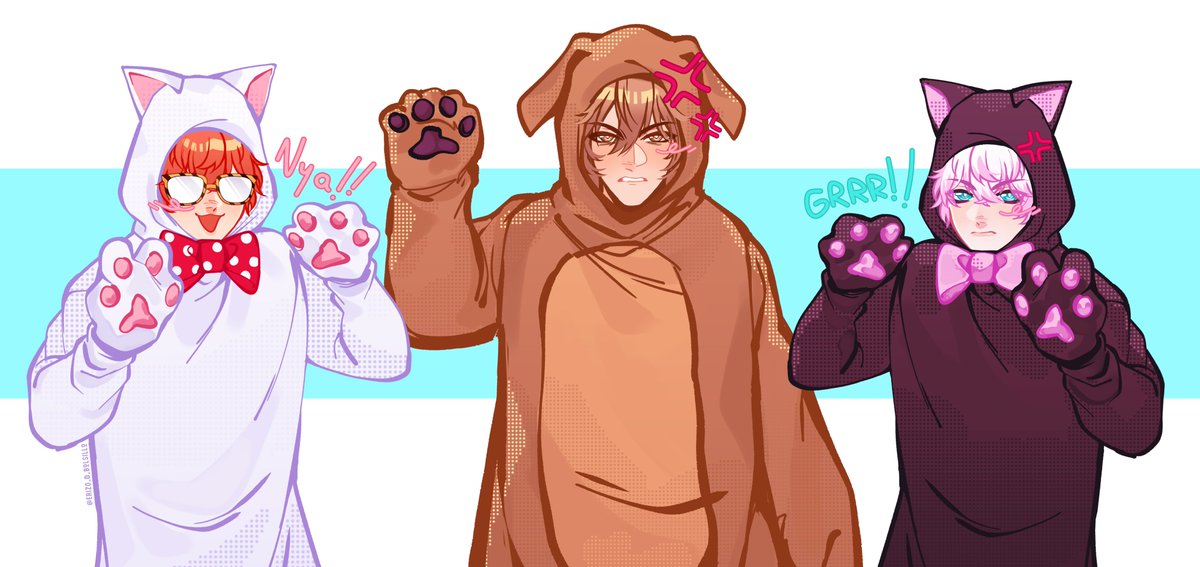Eriz0d_bolsillo's tweet photo. El trio!!! XD me dijeron que Saeran quedaría bien de gato negro y Vanderwood de perrito😻KSJSJAJA https://t.co/wrPduNGqxa