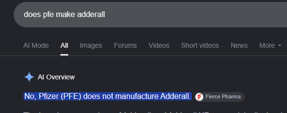 Palunians's tweet photo. pfe doesnt even make adderall?
https://t.co/gLcGl8GUc0 https://t.co/a3giIwEZIn