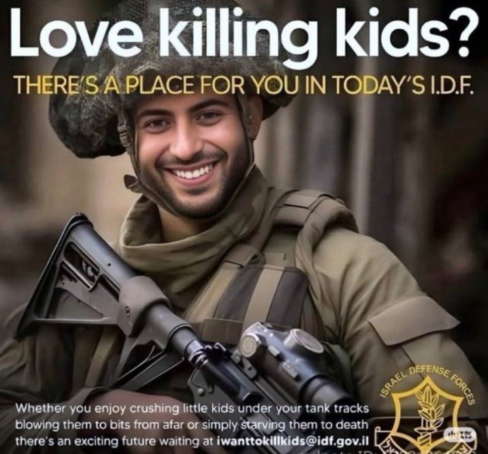 Jvnior's tweet photo. Why does this feel like a real IDF advertisement? https://t.co/1yubMXK02i