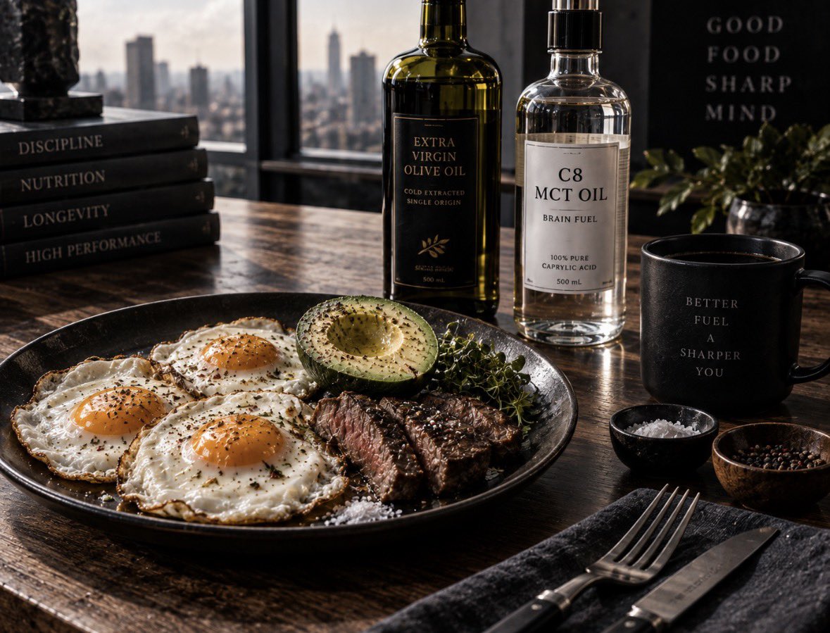 Taddyready's tweet photo. "아침 식사는 하루 중 가장 중요한 식사다."
이것은 1900년대 시리얼 회사가 당신에게 정제 탄수화물 쓰레기를 팔아먹기 위해 만든 인류 역사상 가장 성공적인 사기극입니다.

당신이 매일 아침 습관적으로 욱여넣는 빵, 시리얼, 과일 주스는 에너지가 아닙니다. 당신의 전두엽을 오전 11시부터 셧다운 시키는 생화학적 폭탄입니다.