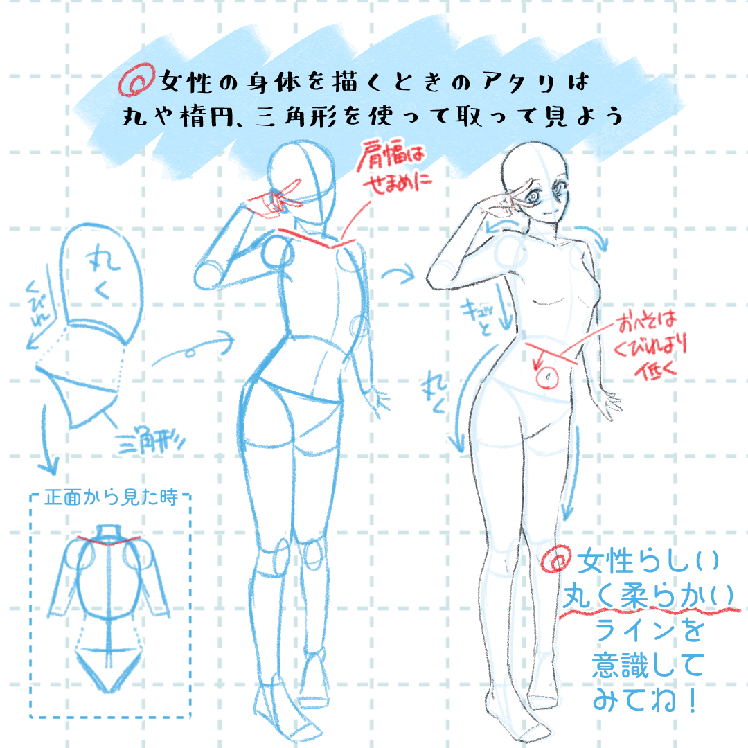 ATAM_illust's tweet photo. ◉男女の身体の描き分け方 https://t.co/piKm2CltcS
