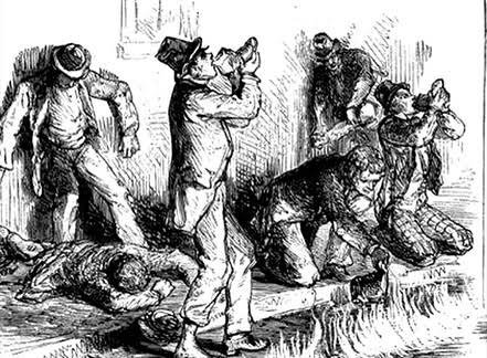 archeohistories's tweet photo. In June 1875, a massive fire broke out in Dublin’s Liberties district when a bonded warehouse storing thousands of barrels of whiskey ignited. As the barrels burst, whiskey flowed through the narrow lanes in burning rivers, turning the streets into channels of flaming alcohol. Panic spread quickly as locals fled the smoke and fire.

What made the event unique and tragic, was that the fire itself caused no direct burn-related fatalities. Instead, as whiskey streamed through the streets, residents attempted to collect and drink it, often using boots, hats, and anything they could find. Many consumed dangerous quantities of contaminated alcohol mixed with soot and sewage from the gutters.

Ultimately, 13 people died, each from acute alcohol poisoning rather than the flames. The disaster prompted authorities to rethink how flammable goods were stored in the city and highlighted the poverty and desperation in Dublin’s working-class neighborhoods at the time.

#archaeohistories