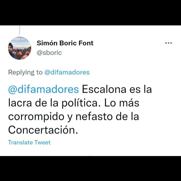 piscolacabezona's tweet photo. @GabrielBoric Esto decía tu hermano Simón del gran Camilo Escalona: https://t.co/Xpqb9HLqrB
