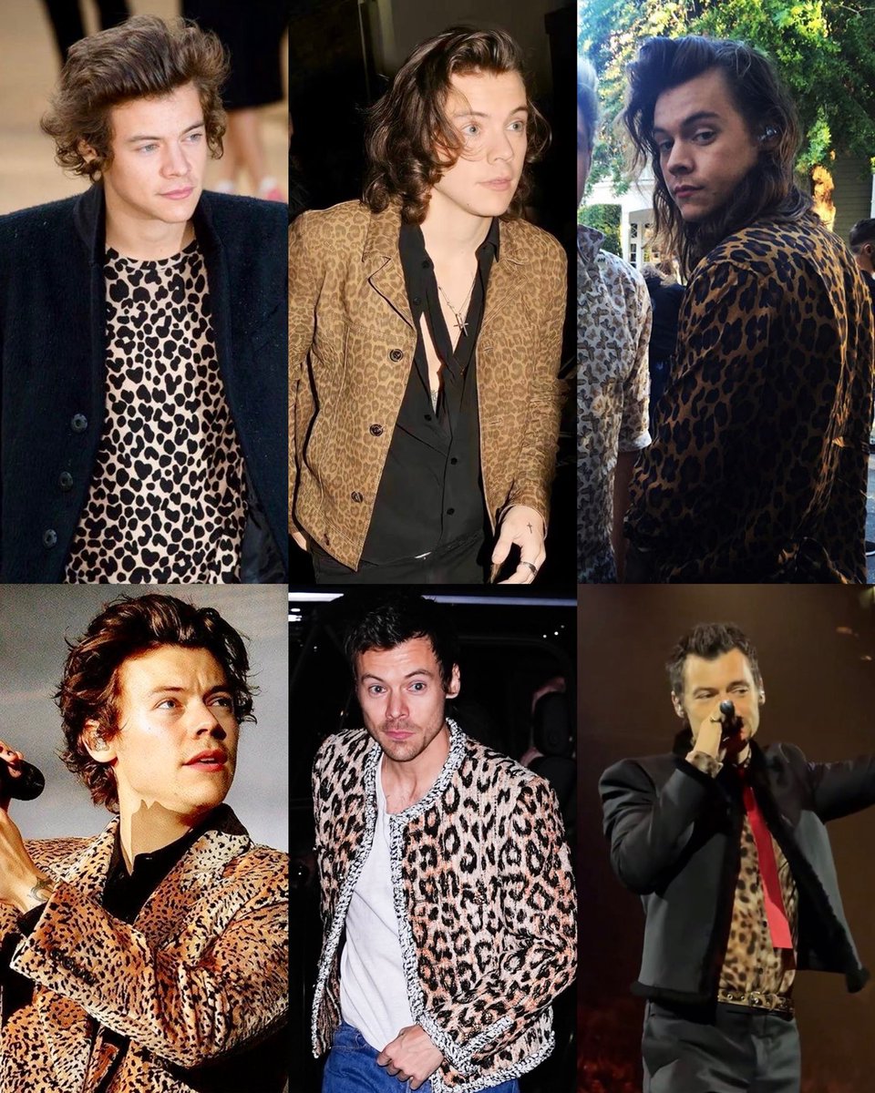 axlsugar's tweet photo. harry styles always looks iconic in leopard print https://t.co/qja31TiUgs