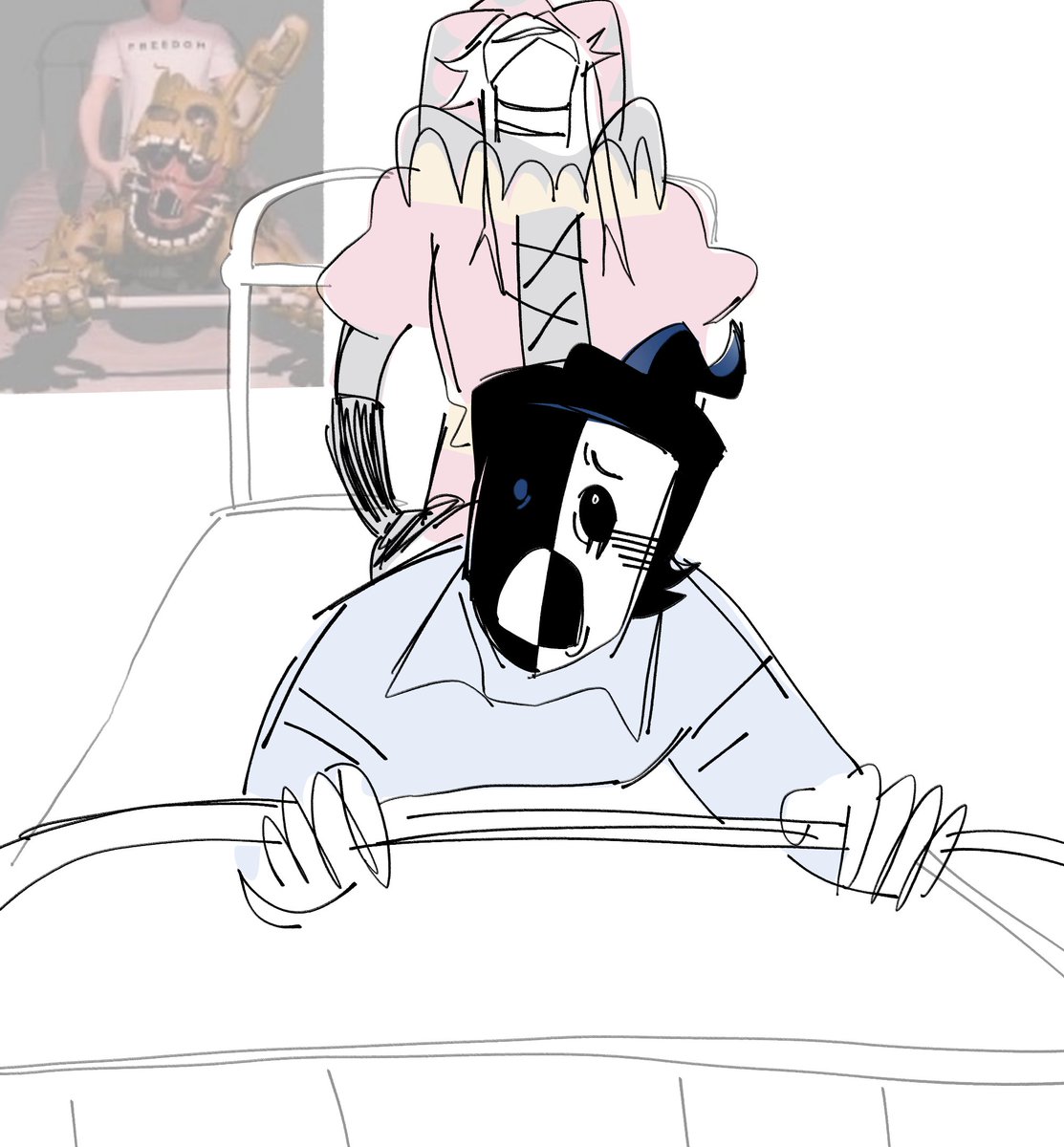 KefirSTushyu's tweet photo. Ew SilentTicket.. who would ever like this.. terrible pairing... Sigh.... #tfc #thefreakcircus #pierrot #tickettaker #silentticket https://t.co/vDdmcWD39R