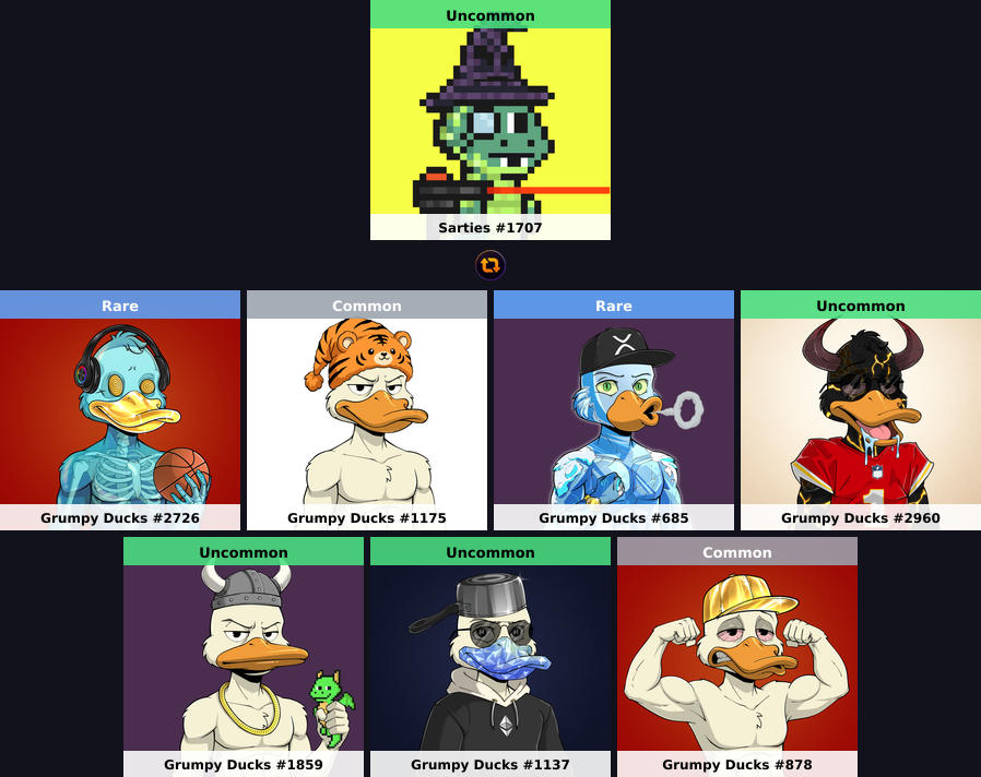 RareSwapOffers's tweet photo. โ
RareSwap Completed Swap โข Offer #3668
๐ค Creator sent
Sarties #1707
Coach
๐ฅ Acceptor sent
Grumpy Ducks #2726
Grumpy Ducks #1175
Grumpy Ducks #685
Grumpy Ducks #2960
Grumpy Duโฆ
Trade NFTs for NFTs on @RareSwapEx
#RareSwap #HederaNFT
https://t.co/2sP2cQqASh https://t.co/vYVCyLffpo
