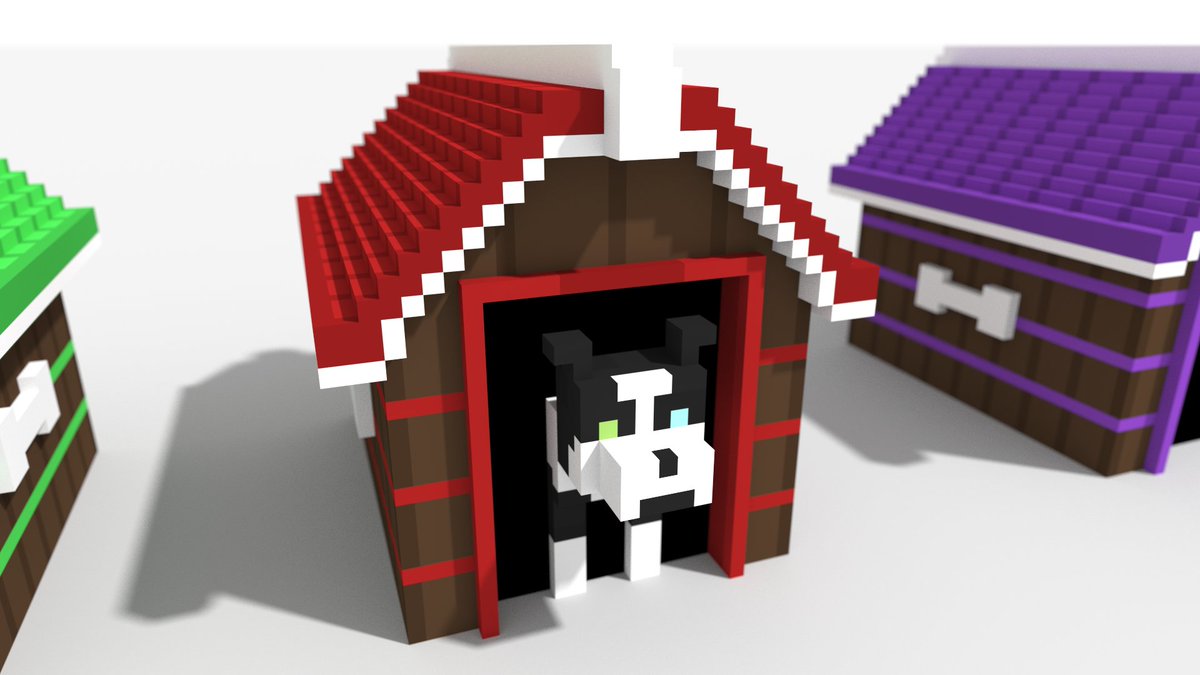 igorvasiak's tweet photo. Cute dog house #gameassets #voxelart #gamedev https://t.co/Y5fPyjGuqy