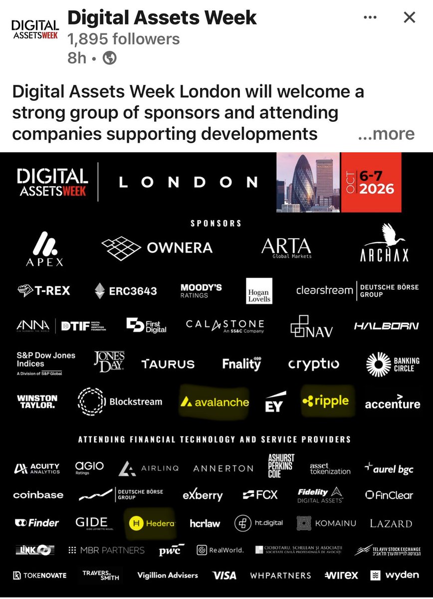Francis73leal's tweet photo. ISDA/GDF/Ownera UK and U.S. TMMF Sanboxes. This list Here of Participants will play a major Role in the Future Digital Financial infrastructure. #ripple #hedera #avalanche #apex #ownera #archax #trex #taurus #clearstream #fnalty #accenture https://t.co/RHf8mRzDms