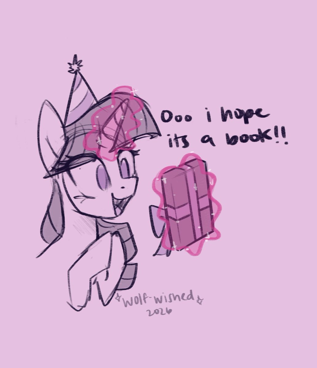 wolf_wished's tweet photo. Day 14 of drawing Twilight Sparkle every day! Just a quick one today because it’s my birthday! 😁🎉 https://t.co/MQx5iix8xH