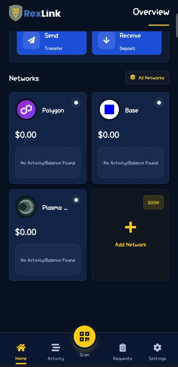 coinrex_app's tweet photo. GM Web3 ☀️🦁
Another day building RexLink.
We’re taking a different approach to self-custody — network first, not asset first.
RexLink v1.0.0 is shaping up with: ⚡ Initial support for 3 networks
🎛️ Customizable asset & network controls
📱 Long-hold controls for quick management
🔗 dApp pairing via QR or 6-digit connection code
↗️ Simple send & receive flows
✨ Smooth screen transitions & animations
And there’s much more under the hood.
Extension-Free Web3 Access is getting closer. 👀
Build • Test • Improve • Repeat. 🛠️

GM from RexLink. 🦁

#RexLink #CoinRex #Web3 #BuildInPublic