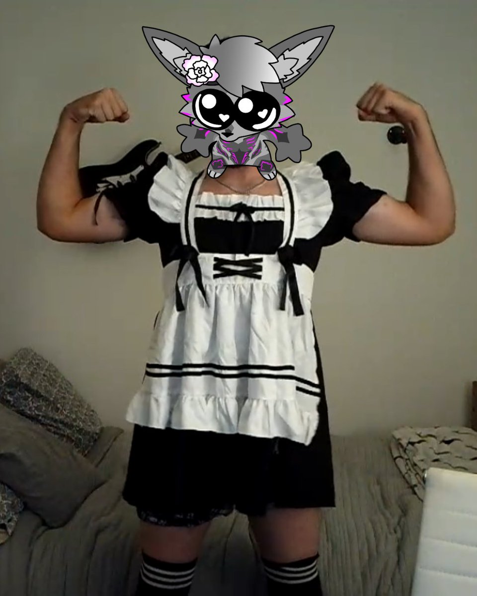 Goat_Skullrod66's tweet photo. idk about you I think I pull this off #maidoutfit #lookingood #furry https://t.co/dMdD3B2O6d