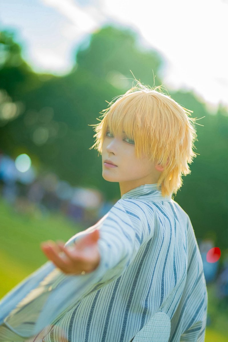 KuromayuCos's tweet photo. ⚠︎cosplay／chainsawman／浴衣

「行こうぜ」

photo：@_veecam 
#アコスタ万博夏まつり https://t.co/9dhqzBdUtp