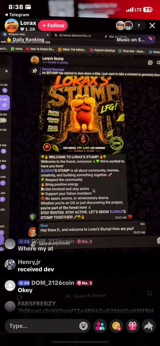 DOsas52689's tweet photo. Gm guys 

Dev is live on TikTok giving out supplies to holders 
Btw i received mine😅🔥🔥
@binks1123 
#lorax

 https://t.co/zyPPrek0CE https://t.co/Sp8mNY5uLd