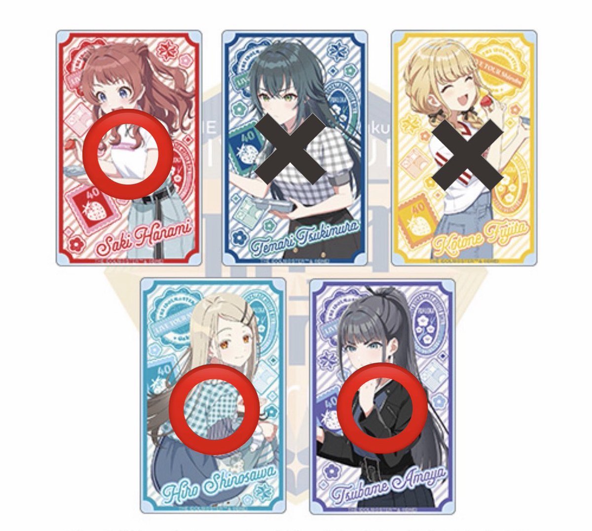0220apo's tweet photo. 【交換】学マス　標ツアー　福岡公演　
トレーディングアクリルカード
トレーディング缶バッジ

譲)画像参照

求)藤田ことね

現在会場付近で手渡し可能です
検索からもよろしくお願いいたします https://t.co/gvOLBhNJ6W