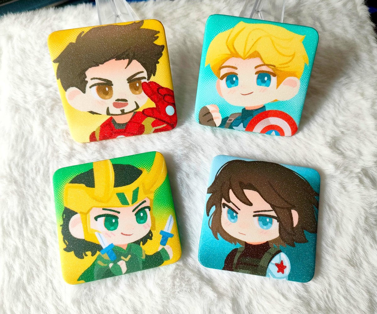 qikaezu's tweet photo. more merch pics!! #cf23 
spidey sticker sheet &amp; mcu badges 🕷️ https://t.co/odVSHVCJuo