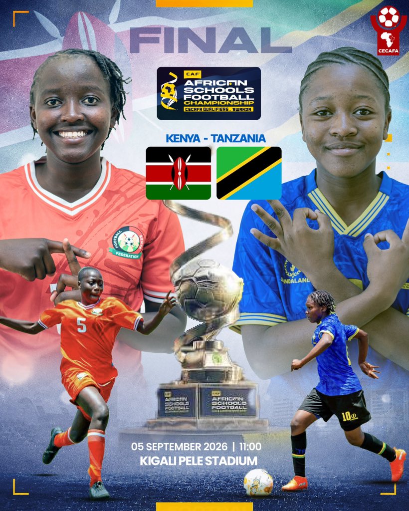 vidaneza10's tweet photo. #AFSC2026 ππ₯
African Schools Championship Finals
β½ Boysβ Final
πΊπ¬ Uganda π Rwanda π·πΌ
π 12:00 PM
β½ Girlsβ Final
πΉπΏ Tanzania π Kenya π°πͺ
π 11:00 AM
π₯ Donβt miss the action!
#Vidasports #AFSC2026withvida https://t.co/atJjzzT8Ic