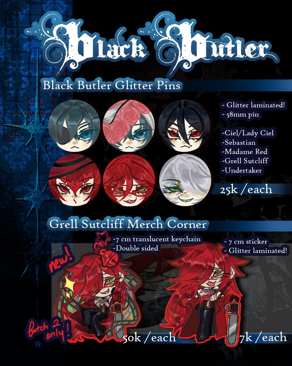 garlicbreabb's tweet photo. [💜&amp;🔁] garlicbreabb's #CF23 Batch 2 PO is now open!

🗓️PO Period: 5 - 15 September 2026
📌Pickup : Both Days and Mail Order
💜Black Butler, Twisted Wonderland, Ib

PO &amp; Mail Order Link: https://t.co/l8GjBGH0OP

[1/2]
#CF23Catalogue #Comifuro23 https://t.co/Gxa4NXecBO