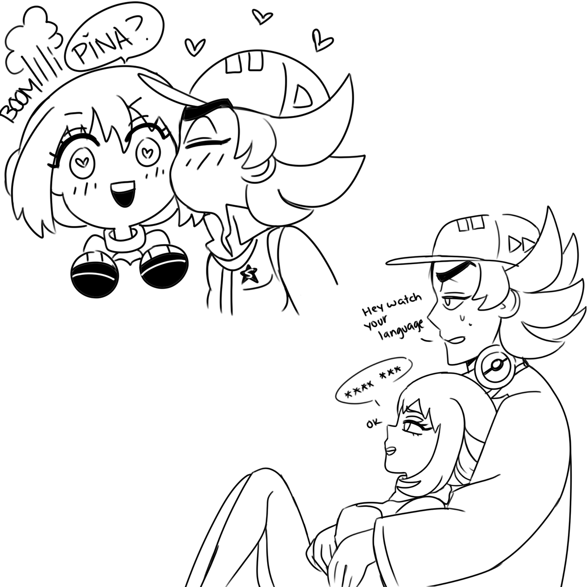pinapberi's tweet photo. Old doodles. Giacomo making sure Ivy doesn't curse is my favorite thing. https://t.co/xT2cdEkbV2
