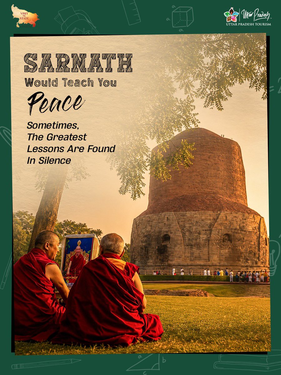 uptourismgov's tweet photo. What If Uttar Pradesh Were Your Teacher? 

From the peace of Sarnath and the timeless stories of Agra to the grace of Lucknow, the inner strength of Gorakhpur and the devotion of Mathura–Vrindavan, every destination has a lesson waiting to be discovered.

This Teacher’s Day, travel across Uttar Pradesh and let every journey teach you something new.

#UttarPradesh #UPTourism #VisitUttarPradesh #WhatIfUPWereYourTeacher #TeachersDay #HappyTeachersDay #TravelUP #ExploreUP #IncredibleIndia #Sarnath #Agra #Lucknow #Gorakhpur #MathuraVrindavan 

@narendramodi @myogiadityanath @gssjodhpur @jaiveersingh099 @ASIGoI @UNESCO @amritabhijatias @UPGov @MinOfCultureGoI @tourismgoi @incredibleindia @CMOfficeUP @MEAIndia