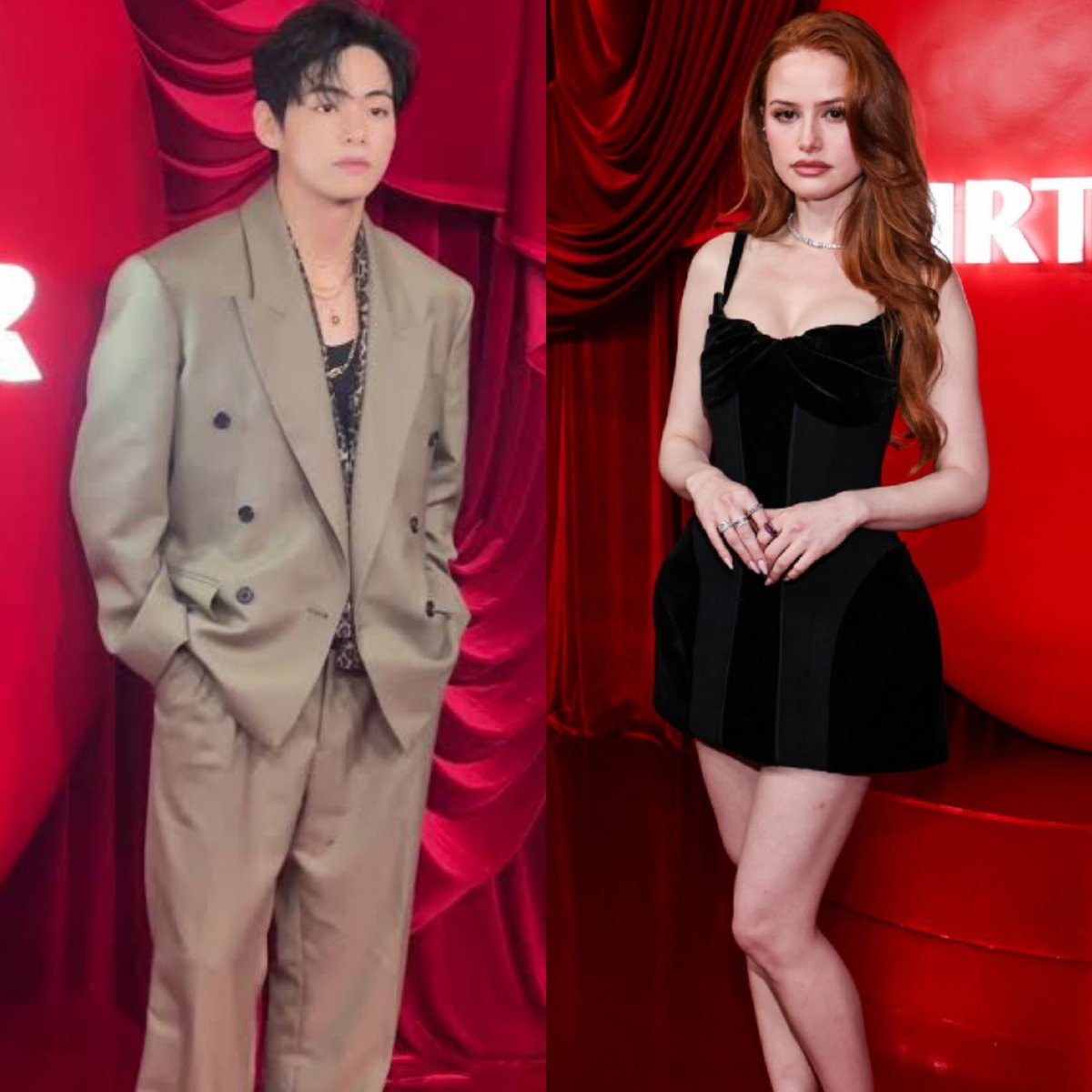 WHYN0TKTH's tweet photo. then i remember we almost got taehyung and ms cheryl blossom (madelaine petsch) in one frame... https://t.co/YIqMdAOPsY