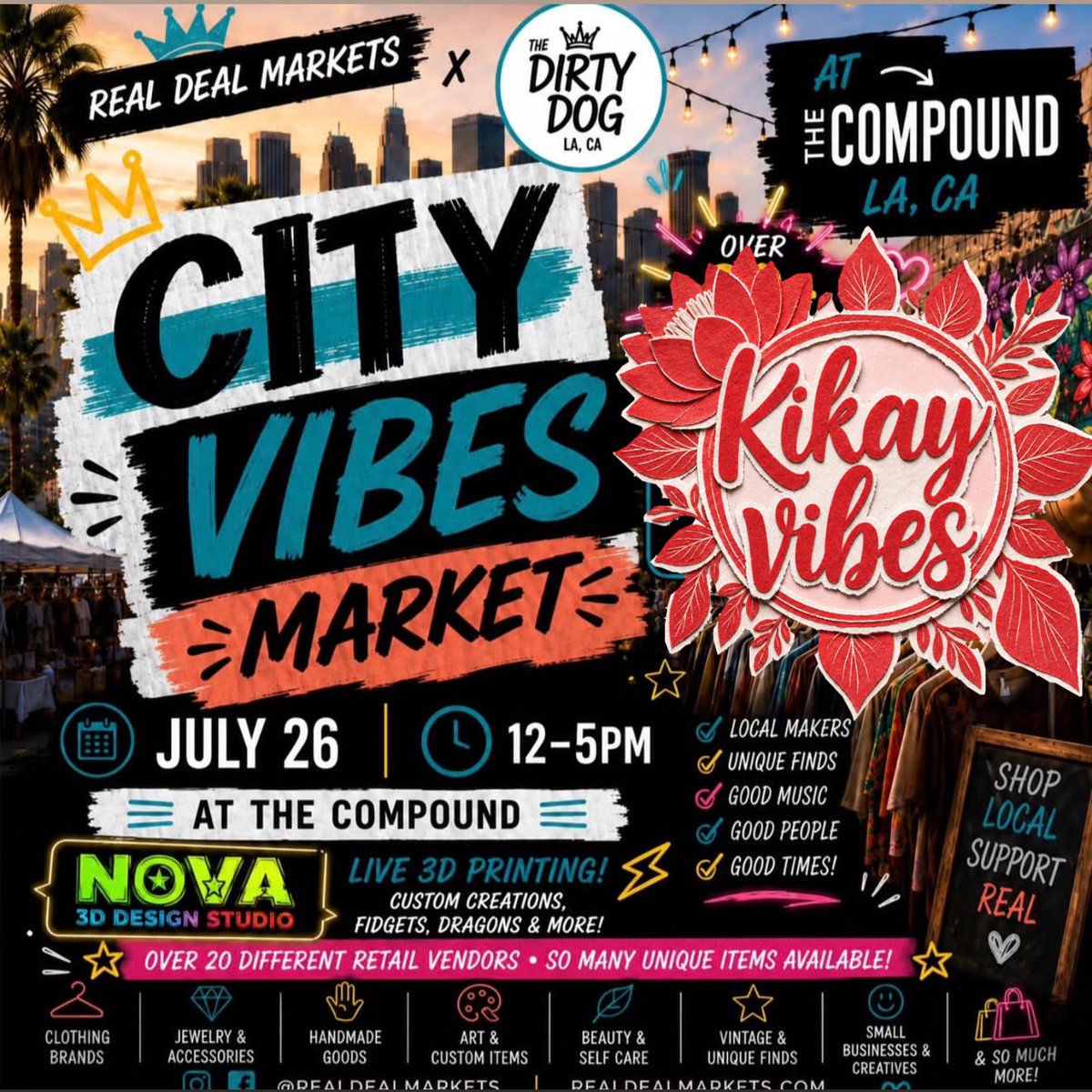 PatSweaneylr's tweet photo. Spending Sunday doing what I love most! Join us July 26 at The Compound in LA for local makers, great energy, and unique handmade goods. Stop by to see the latest collection and support small businesses. 12pm–5pm https://t.co/28h3rGSNDY